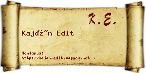 Kaján Edit névjegykártya